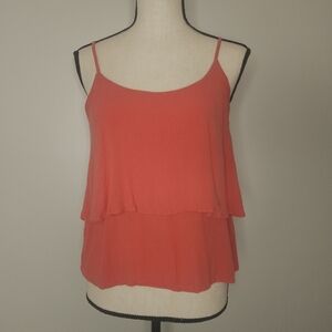 H&M Divided Women’s Layered Spaghetti-Strap Tank Top - Coral